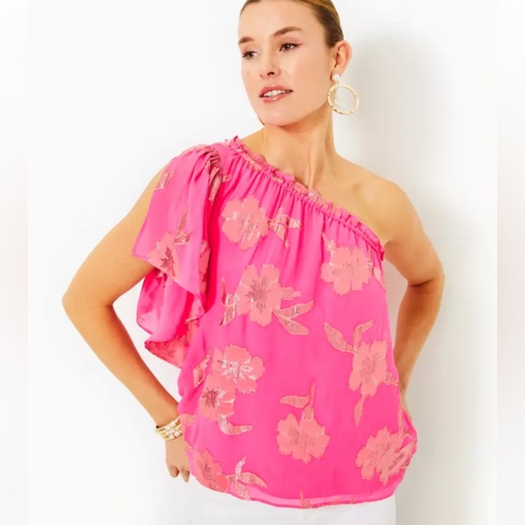 Lilly Pulitzer Saraleigh Blouse Top NWT M - Picture 1 of 2